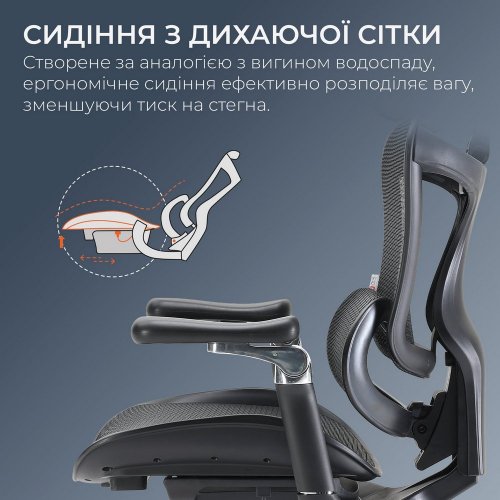 Купити Крісло офісне Sihoo DORO C300 Pro Mesh (DORO-C300-PRO-M101) Black - ціна в Києві, Львові, Вінниці, Хмельницькому, Франківську, Україні | інтернет-магазин TELEMART.UA фото