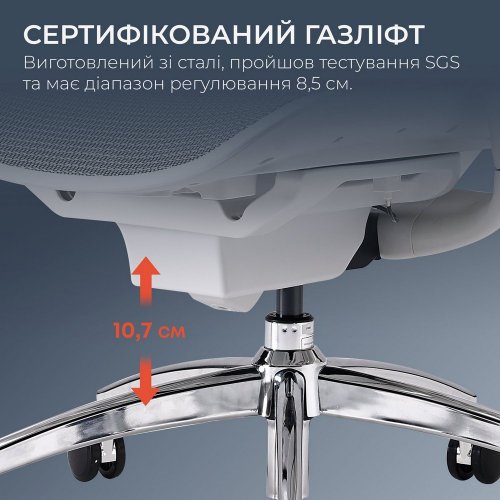 Купити Крісло офісне Sihoo DORO C300 Pro Mesh (DORO-C300-PRO-M102) White - ціна в Києві, Львові, Вінниці, Хмельницькому, Франківську, Україні | інтернет-магазин TELEMART.UA фото