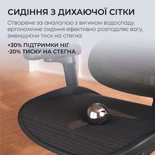 Купити Крісло офісне Sihoo DORO C300L Mesh (DORO-C300L-A3-101) Black - ціна в Києві, Львові, Вінниці, Хмельницькому, Франківську, Україні | інтернет-магазин TELEMART.UA фото