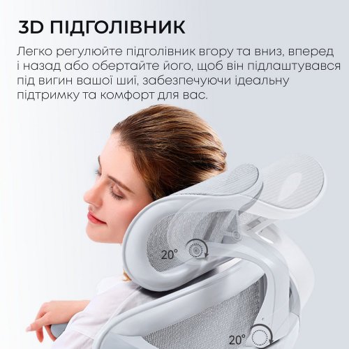 Купити Крісло офісне Sihoo DORO C300L Mesh (DORO-C300L-A3-102) White - ціна в Києві, Львові, Вінниці, Хмельницькому, Франківську, Україні | інтернет-магазин TELEMART.UA фото
