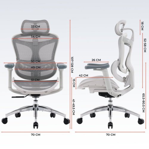 Купити Крісло офісне Sihoo DORO C300L Mesh (DORO-C300L-A3-102) White - ціна в Києві, Львові, Вінниці, Хмельницькому, Франківську, Україні | інтернет-магазин TELEMART.UA фото