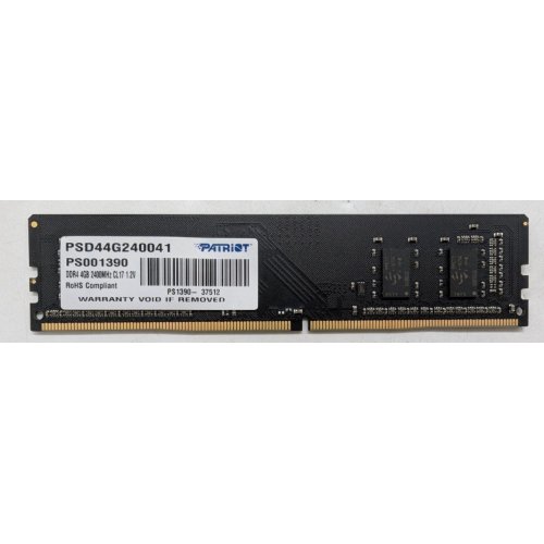 Купить Озу Patriot DDR4 4GB 2400Mhz (PSD44G240041) (Восстановлено продавцом, 799746) с проверкой совместимости: обзор, характеристики, цена в Киеве, Днепре, Одессе, Харькове, Украине | интернет-магазин TELEMART.UA фото