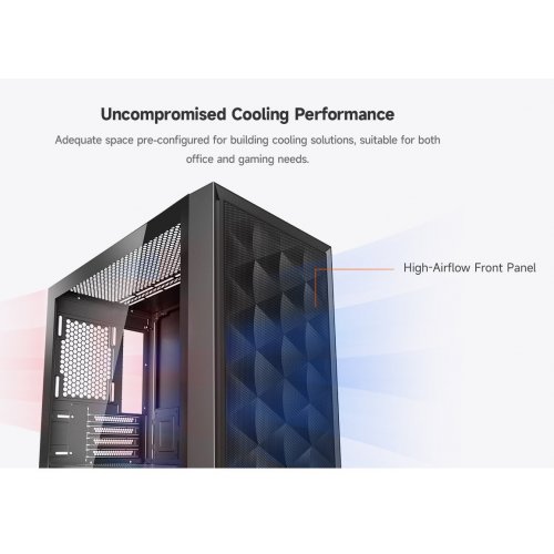 Корпус PCCooler C3D310 Tempered Glass без БЖ Black купити з перевіркою сумісності: огляд, характеристики, ціна у Києві, Львові, Вінниці, Хмельницькому, Івано-Франківську, Україні | інтернет-магазин TELEMART.UA фото
