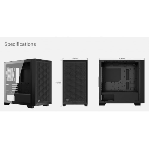 Корпус PCCooler C3D310 Tempered Glass без БЖ Black купити з перевіркою сумісності: огляд, характеристики, ціна у Києві, Львові, Вінниці, Хмельницькому, Івано-Франківську, Україні | інтернет-магазин TELEMART.UA фото