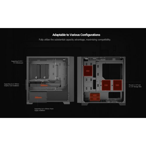 Корпус PCCooler C3D310 Tempered Glass без БЖ Black купити з перевіркою сумісності: огляд, характеристики, ціна у Києві, Львові, Вінниці, Хмельницькому, Івано-Франківську, Україні | інтернет-магазин TELEMART.UA фото