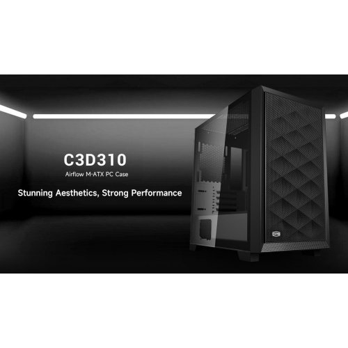 Корпус PCCooler C3D310 Tempered Glass без БЖ Black купити з перевіркою сумісності: огляд, характеристики, ціна у Києві, Львові, Вінниці, Хмельницькому, Івано-Франківську, Україні | інтернет-магазин TELEMART.UA фото