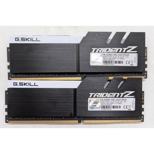 Озп G.Skill DDR4 32GB (2x16GB) 3200Mhz Trident Z (F4-3200C16D-32GTZKW) (Відновлено продавцем, 800058) купити з перевіркою сумісності: огляд, характеристики, ціна у Києві, Львові, Вінниці, Хмельницькому, Івано-Франківську, Україні | інтернет-магазин TELEMART.UA фото