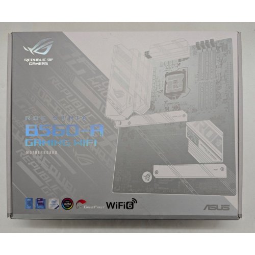 Материнська плата Asus ROG STRIX B560-A GAMING (WI-FI) (s1200, Intel B560) (Відновлено продавцем, 800060) купити з перевіркою сумісності: огляд, характеристики, ціна у Києві, Львові, Вінниці, Хмельницькому, Івано-Франківську, Україні | інтернет-магазин TELEMART.UA фото