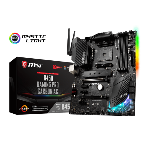 Купить Материнская плата MSI B450 GAMING PRO CARBON AC (sAM4, AMD B450) (Восстановлено продавцом, 800104) с проверкой совместимости: обзор, характеристики, цена в Киеве, Днепре, Одессе, Харькове, Украине | интернет-магазин TELEMART.UA фото
