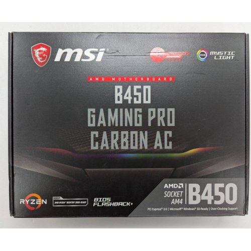 Купить Материнская плата MSI B450 GAMING PRO CARBON AC (sAM4, AMD B450) (Восстановлено продавцом, 800104) с проверкой совместимости: обзор, характеристики, цена в Киеве, Днепре, Одессе, Харькове, Украине | интернет-магазин TELEMART.UA фото