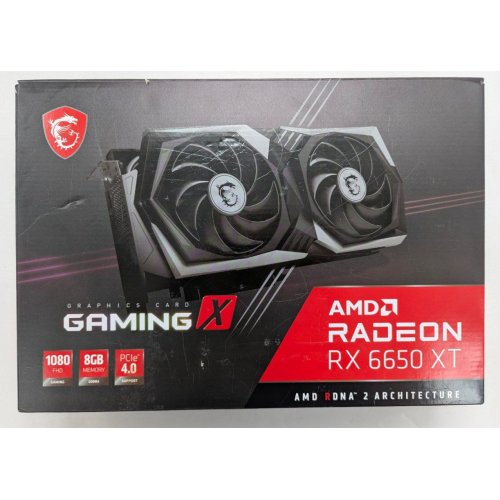 Відеокарта MSI Radeon RX 6650 XT Gaming X 8192MB (Radeon RX 6650 XT GAMING X 8G) (Відновлено продавцем, 800140) купити з перевіркою сумісності: огляд, характеристики, ціна у Києві, Львові, Вінниці, Хмельницькому, Івано-Франківську, Україні | інтернет-магазин TELEMART.UA фото