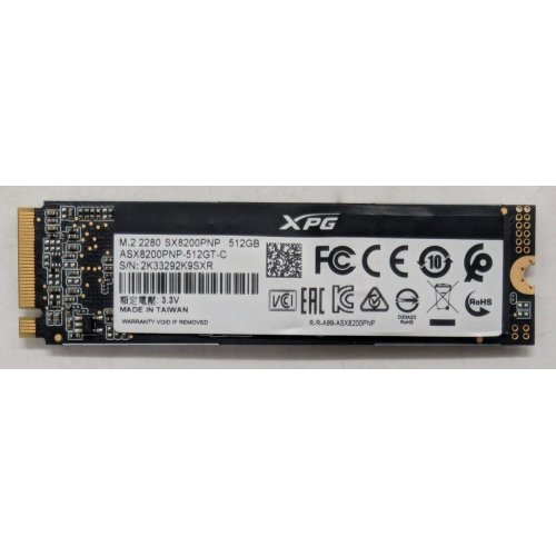 Купить Ssd-диск ADATA XPG SX8200 Pro 3D NAND TLC 512GB M.2 (2280 PCI-E) NVMe 1.3 (ASX8200PNP-512GT-C) (Восстановлено продавцом, 800159) с проверкой совместимости: обзор, характеристики, цена в Киеве, Днепре, Одессе, Харькове, Украине | интернет-магазин TELEMART.UA фото
