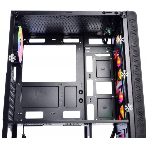 Корпус QUBE Storm Color LED Tempered Glass без БП (STORM_F5NU3) Black (Відновлено продавцем, 800191) купити з перевіркою сумісності: огляд, характеристики, ціна у Києві, Львові, Вінниці, Хмельницькому, Івано-Франківську, Україні | інтернет-магазин TELEMART.UA фото