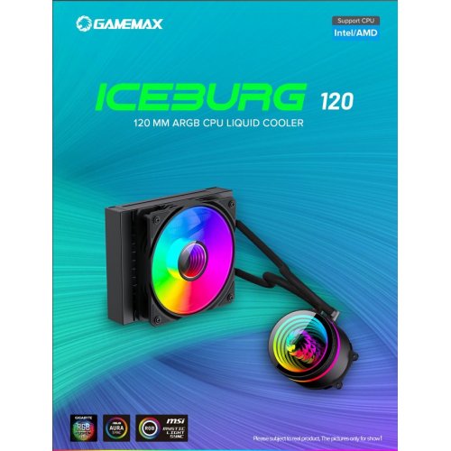 Готова СВО GAMEMAX IceBurg 120 Black купити з перевіркою сумісності: огляд, характеристики, ціна у Києві, Львові, Вінниці, Хмельницькому, Івано-Франківську, Україні | інтернет-магазин TELEMART.UA фото