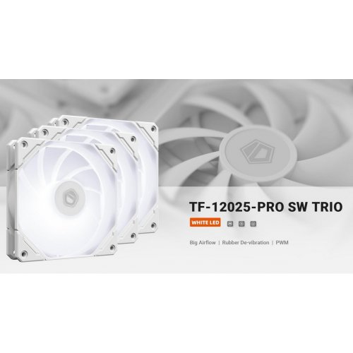 Купить Набор кулеров для корпуса ID-Cooling TF 12025 PRO SW Trio (TF-12025-PRO SW TRIO) White с проверкой совместимости: обзор, характеристики, цена в Киеве, Днепре, Одессе, Харькове, Украине | интернет-магазин TELEMART.UA фото