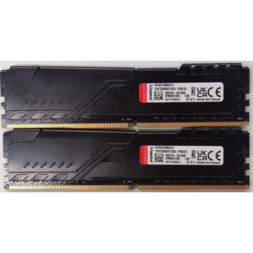 Озп Kingston DDR4 16GB (2x8GB) 3200Mhz FURY Beast Black (KF432C16BBK2/16) (Відновлено продавцем, 800669) купити з перевіркою сумісності: огляд, характеристики, ціна у Києві, Львові, Вінниці, Хмельницькому, Івано-Франківську, Україні | інтернет-магазин TELEMART.UA фото