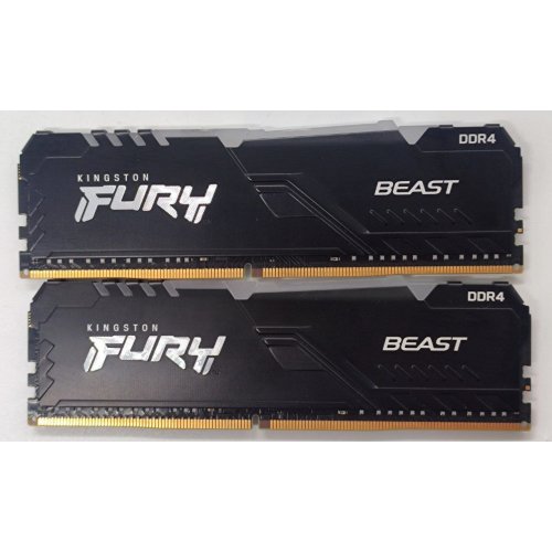 Купить Озу Kingston DDR4 32GB (2x16GB) 3200Mhz FURY Beast RGB Black (KF432C16BBAK2/32) (Восстановлено продавцом, 800754) с проверкой совместимости: обзор, характеристики, цена в Киеве, Днепре, Одессе, Харькове, Украине | интернет-магазин TELEMART.UA фото