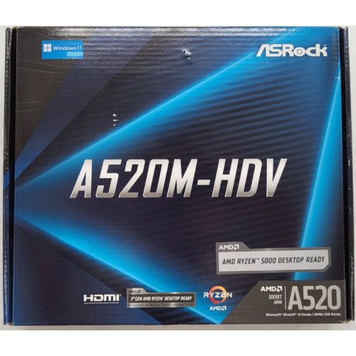 Купить Материнская плата AsRock A520M-HDV (sAM4, AMD A520) (Восстановлено продавцом, 800957) с проверкой совместимости: обзор, характеристики, цена в Киеве, Днепре, Одессе, Харькове, Украине | интернет-магазин TELEMART.UA фото