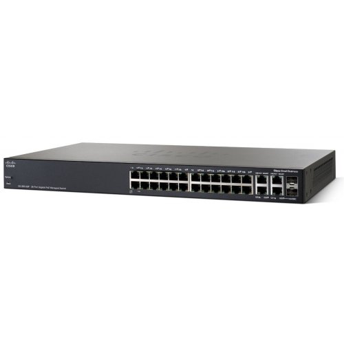 Сетевой коммутатор Cisco SB SG300-28MP (SG300-28MP-K9-EU) купить в Украине: Киев, Днепр, Харьков, Одесса  | Низкая цена, отзывы, характеристики от TELEMART фото