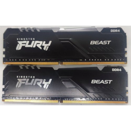 Купить Озу Kingston DDR4 16GB (2x8GB) 3600Mhz FURY Beast RGB Black (KF436C17BBAK2/16) (Восстановлено продавцом, 800998) с проверкой совместимости: обзор, характеристики, цена в Киеве, Днепре, Одессе, Харькове, Украине | интернет-магазин TELEMART.UA фото