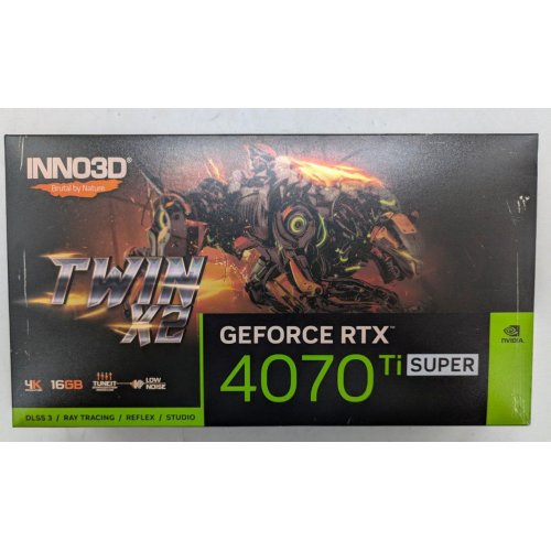 Купить Видеокарта Inno3D GeForce RTX 4070 Ti SUPER TWIN X2 16384MB (N407TS2-166X-186156N) (Восстановлено продавцом, 801010) с проверкой совместимости: обзор, характеристики, цена в Киеве, Днепре, Одессе, Харькове, Украине | интернет-магазин TELEMART.UA фото