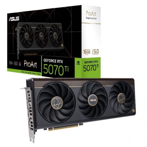 Відеокарта Asus ProArt GeForce RTX 5070 Ti 16384MB (PROART-RTX5070TI-16G) купити з перевіркою сумісності: огляд, характеристики, ціна у Києві, Львові, Вінниці, Хмельницькому, Івано-Франківську, Україні | інтернет-магазин TELEMART.UA фото