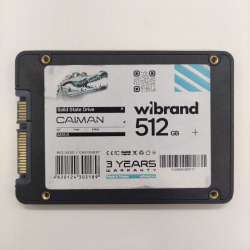 Купить Ssd-диск Wibrand Caiman 512GB 2.5" (wi2.5ssd/ca512gbst) (Восстановлено продавцом, 801104) с проверкой совместимости: обзор, характеристики, цена в Киеве, Днепре, Одессе, Харькове, Украине | интернет-магазин TELEMART.UA фото