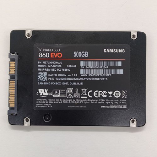 Купить Ssd-диск Samsung 860 EVO V-NAND MLC 500GB 2.5" (MZ-76E500BW) (Восстановлено продавцом, 801189) с проверкой совместимости: обзор, характеристики, цена в Киеве, Днепре, Одессе, Харькове, Украине | интернет-магазин TELEMART.UA фото