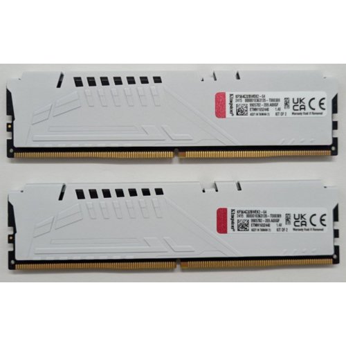 Купить Озу Kingston DDR5 64GB (2x32GB) 6400Mhz FURY Beast White (KF564C32BWEK2-64) (Восстановлено продавцом, 801351) с проверкой совместимости: обзор, характеристики, цена в Киеве, Днепре, Одессе, Харькове, Украине | интернет-магазин TELEMART.UA фото
