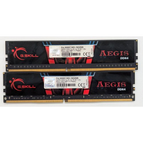 Купить Озу G.Skill DDR4 16GB (2x8GB) 3000Mhz Aegis (F4-3000C16D-16GISB) (Восстановлено продавцом, 801386) с проверкой совместимости: обзор, характеристики, цена в Киеве, Днепре, Одессе, Харькове, Украине | интернет-магазин TELEMART.UA фото