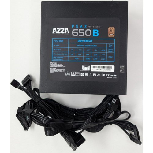 Блок живлення Azza 650W (PSAZ-650W) (Відновлено продавцем, 801421) купити з перевіркою сумісності: огляд, характеристики, ціна у Києві, Львові, Вінниці, Хмельницькому, Івано-Франківську, Україні | інтернет-магазин TELEMART.UA фото