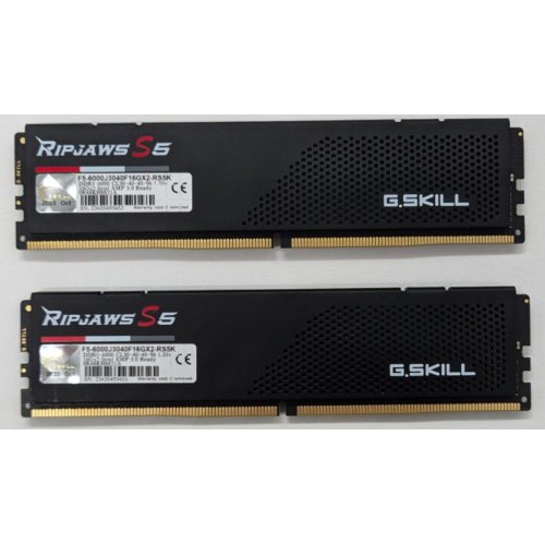 Купить Озу G.Skill DDR5 32GB (2x16GB) 6000Mhz Ripjaws S5 Black (F5-6000J3040F16GX2-RS5K) (Восстановлено продавцом, 801443) с проверкой совместимости: обзор, характеристики, цена в Киеве, Днепре, Одессе, Харькове, Украине | интернет-магазин TELEMART.UA фото