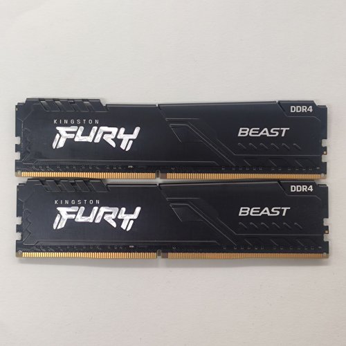Купить Озу Kingston DDR4 32GB (2x16GB) 2666Mhz FURY Beast Black (KF426C16BBK2/32) (Восстановлено продавцом, 801471) с проверкой совместимости: обзор, характеристики, цена в Киеве, Днепре, Одессе, Харькове, Украине | интернет-магазин TELEMART.UA фото