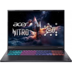 Ноутбук Acer Nitro 18 AI AN18-61 (NH.QY7EU.004) Obsidian Black / 18″ (2560x1600, IPS) / AMD Ryzen AI 7 350 (2.0-5.0 ГГц), 8 ядер / NVIDIA GeForce RTX 5060 / 32 ГБ (DDR5) / 1024 ГБ (SSD) / Без ОС