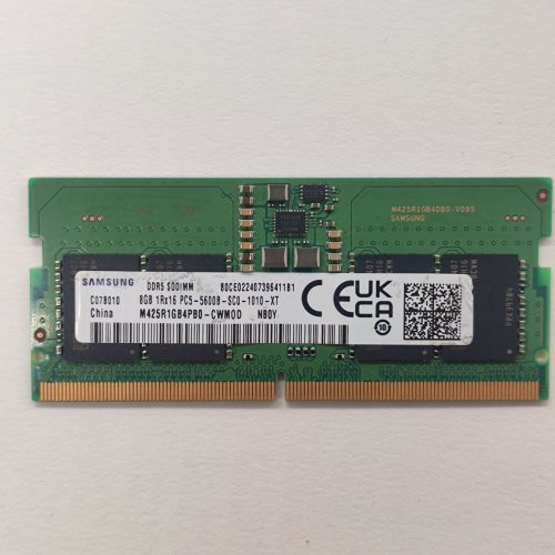 Купить Озу Samsung SODIMM DDR5 8GB 5600Mhz (M425R1GB4PB0-CWMOD) (Восстановлено продавцом, 801489) с проверкой совместимости: обзор, характеристики, цена в Киеве, Днепре, Одессе, Харькове, Украине | интернет-магазин TELEMART.UA фото