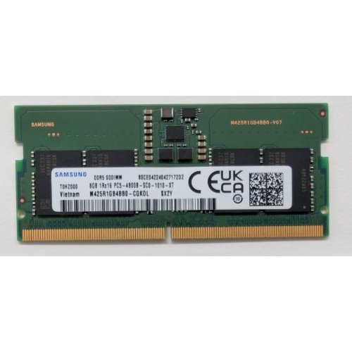 Купить Озу Samsung SODIMM DDR5 8GB 4800Mhz (M425R1GB4BB0-CQKOL) (Восстановлено продавцом, 801501) с проверкой совместимости: обзор, характеристики, цена в Киеве, Днепре, Одессе, Харькове, Украине | интернет-магазин TELEMART.UA фото