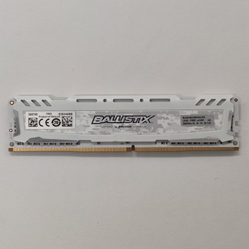 Купить Озу Crucial DDR4 8GB 2666Mhz Ballistix Sport LT (BLS8G4D26BFSCK) White (Восстановлено продавцом, 801502) с проверкой совместимости: обзор, характеристики, цена в Киеве, Днепре, Одессе, Харькове, Украине | интернет-магазин TELEMART.UA фото