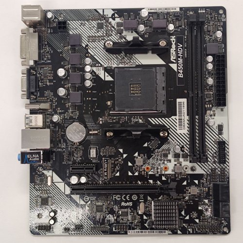 Купить Материнская плата AsRock B450M-HDV R4.0 (sAM4, AMD B450) (Восстановлено продавцом, 801506) с проверкой совместимости: обзор, характеристики, цена в Киеве, Днепре, Одессе, Харькове, Украине | интернет-магазин TELEMART.UA фото