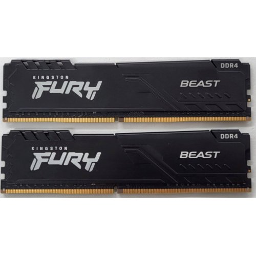 Купить Озу Kingston DDR4 32GB (2x16GB) 3200Mhz FURY Beast Black (KF432C16BBK2/32) (Восстановлено продавцом, 801524) с проверкой совместимости: обзор, характеристики, цена в Киеве, Днепре, Одессе, Харькове, Украине | интернет-магазин TELEMART.UA фото