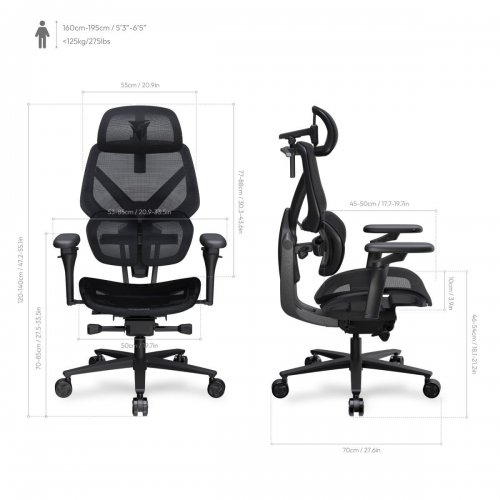 Ігрове крісло TX3 Flex Pro Mesh (TEGC-3076101.12) Black купити в Україні: Київ, Львів, Хмельницький, Тернопіль | Низька ціна, відгуки, характеристики від TELEMART фото