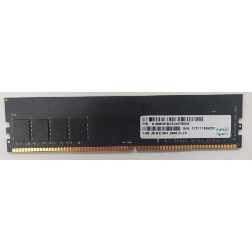 Купить Озу Apacer DDR4 8GB 2666Mhz (AU08GGB26CQYBGH) (Восстановлено продавцом, 801568) с проверкой совместимости: обзор, характеристики, цена в Киеве, Днепре, Одессе, Харькове, Украине | интернет-магазин TELEMART.UA фото