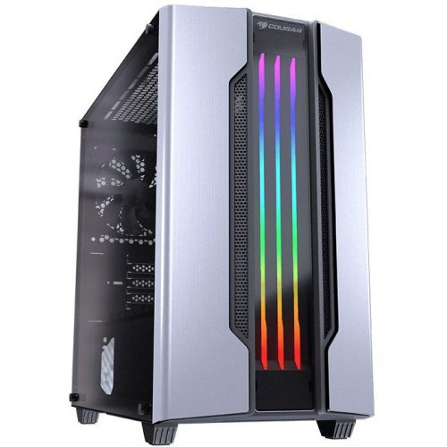 Корпус Cougar Gemini M Trelux RGB Tempered Glass без БЖ Silver (Відновлено продавцем, 801606) купити з перевіркою сумісності: огляд, характеристики, ціна у Києві, Львові, Вінниці, Хмельницькому, Івано-Франківську, Україні | інтернет-магазин TELEMART.UA фото