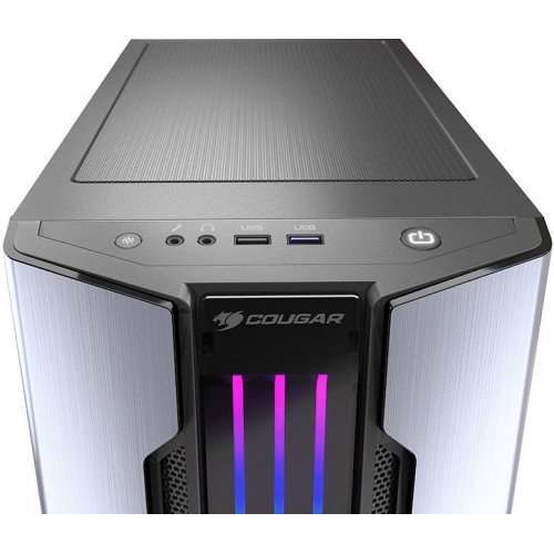 Корпус Cougar Gemini M Trelux RGB Tempered Glass без БЖ Silver (Відновлено продавцем, 801606) купити з перевіркою сумісності: огляд, характеристики, ціна у Києві, Львові, Вінниці, Хмельницькому, Івано-Франківську, Україні | інтернет-магазин TELEMART.UA фото