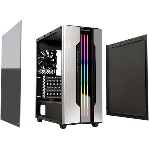 Корпус Cougar Gemini M Trelux RGB Tempered Glass без БЖ Silver (Відновлено продавцем, 801606) купити з перевіркою сумісності: огляд, характеристики, ціна у Києві, Львові, Вінниці, Хмельницькому, Івано-Франківську, Україні | інтернет-магазин TELEMART.UA фото