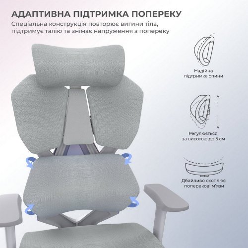 Купить Эргономичное кресло Sihoo X5C Mesh (X5FC-N101) Grey - цена в Харькове, Киеве, Днепре, Одессе
в интернет-магазине Telemart фото