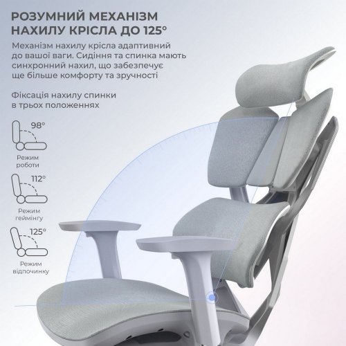 Купить Эргономичное кресло Sihoo X5C Mesh (X5FC-N101) Grey - цена в Харькове, Киеве, Днепре, Одессе
в интернет-магазине Telemart фото