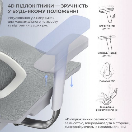 Купить Эргономичное кресло Sihoo X5C Mesh (X5FC-N101) Grey - цена в Харькове, Киеве, Днепре, Одессе
в интернет-магазине Telemart фото