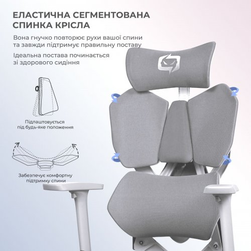 Ергономічне крісло Sihoo X5C Mesh (X5FC-N101) Grey купити в Україні: Київ, Львів, Хмельницький, Тернопіль | Низька ціна, відгуки, характеристики від TELEMART фото
