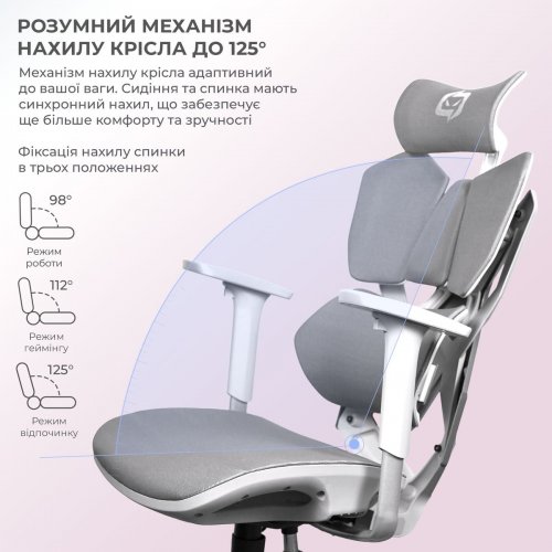 Ергономічне крісло Sihoo X5C Mesh (X5FC-N101) Grey купити в Україні: Київ, Львів, Хмельницький, Тернопіль | Низька ціна, відгуки, характеристики від TELEMART фото