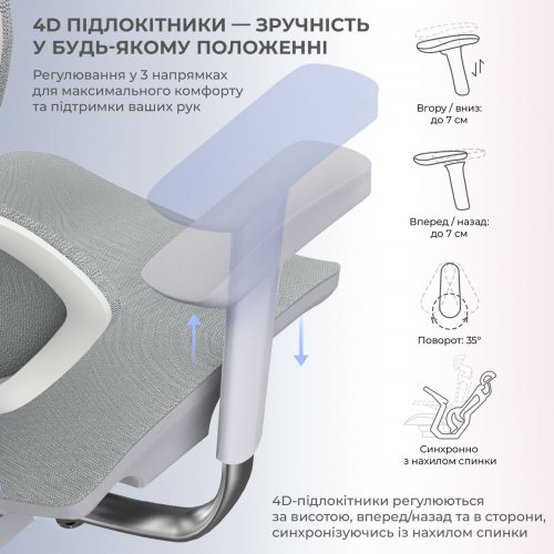 Ергономічне крісло Sihoo X5C Mesh (X5FC-N101) Grey купити в Україні: Київ, Львів, Хмельницький, Тернопіль | Низька ціна, відгуки, характеристики від TELEMART фото